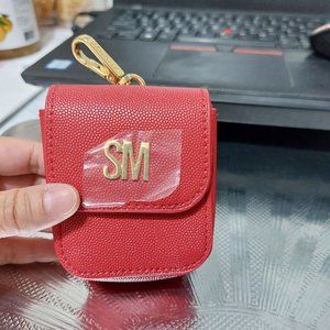 STEVE MADDEN Small Clip On Pouch Coin Purse Clip On Handbag Keychain Red